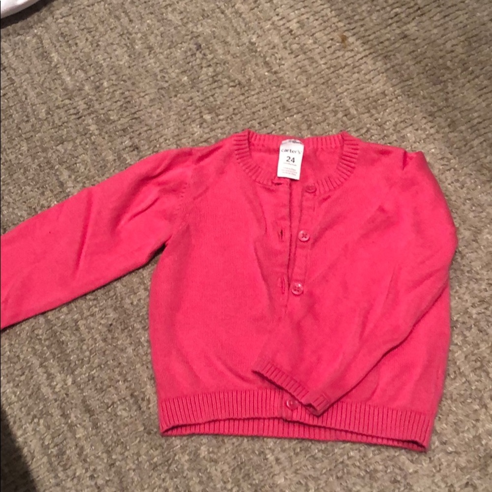 Carters pink cardigan, 24 mos.
